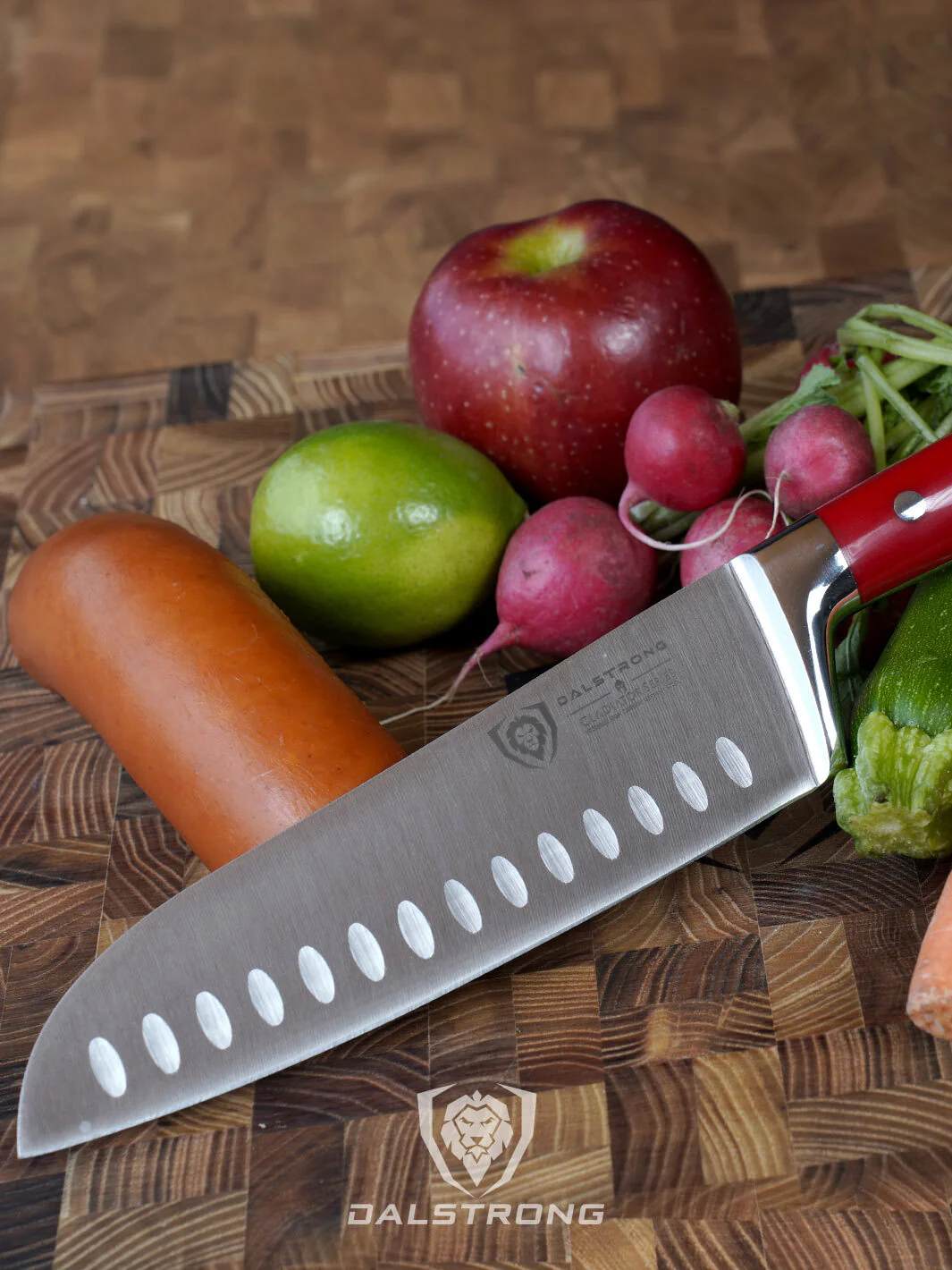 Santoku Knife 7" | Crimson Red ABS Handle | Gladiator Series | NSF Certified | Dalstrong © - Image 7