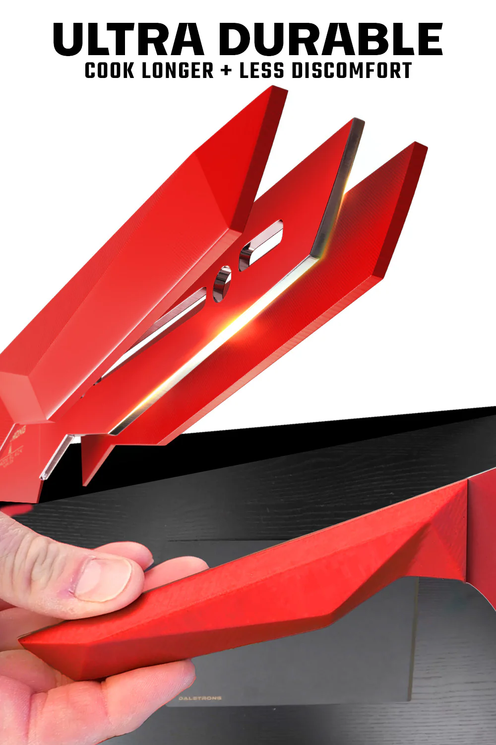 Chef & Cleaver Hybrid Knife 8" | The Crixus | Shadow Black Series | RED Edition | Dalstrong © - Image 3