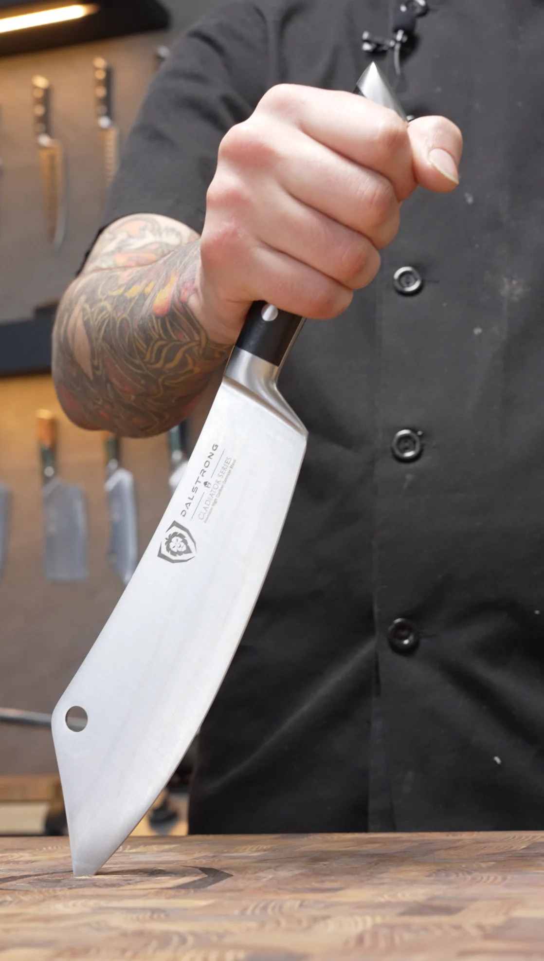 Meat Prep Bundle | 9" Obliterator Meat Cleaver with Stand + 8" Chef & Cleaver Hybrid Crixus Knife - Image 13