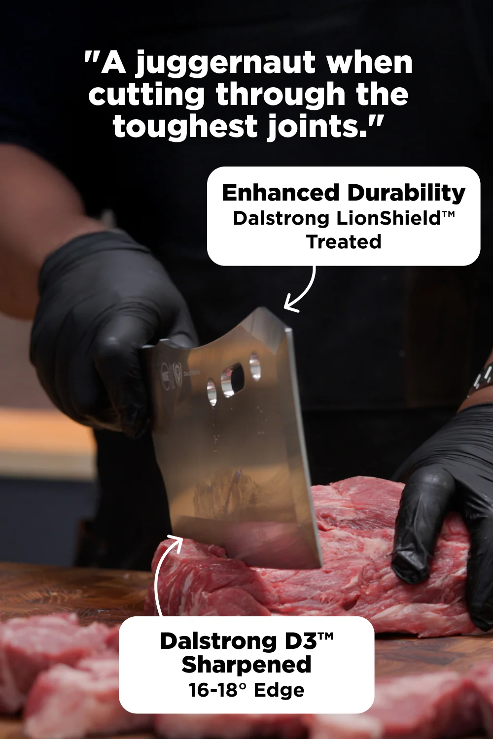 Meat Prep Bundle | 9" Obliterator Meat Cleaver with Stand + 8" Chef & Cleaver Hybrid Crixus Knife - Image 8
