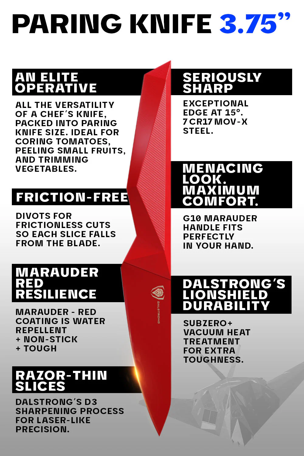 Paring Knife 3.75" | Shadow Black Series | RED Edition | Dalstrong © - Image 5
