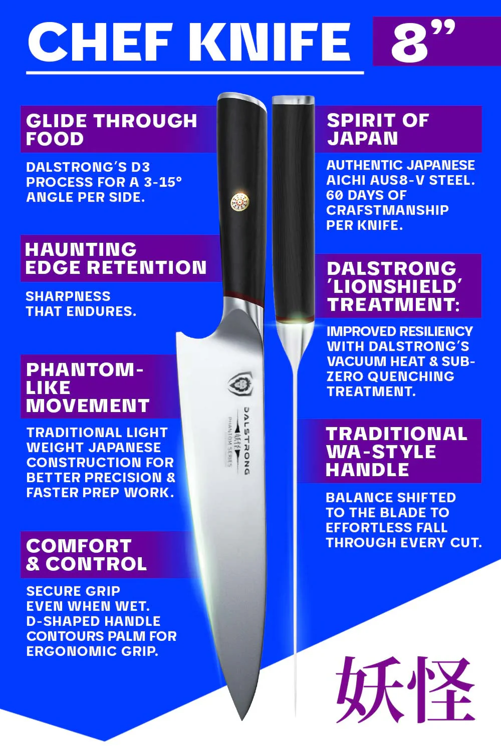 Chef's Knife 8" | Phantom Series | Dalstrong © - Image 5